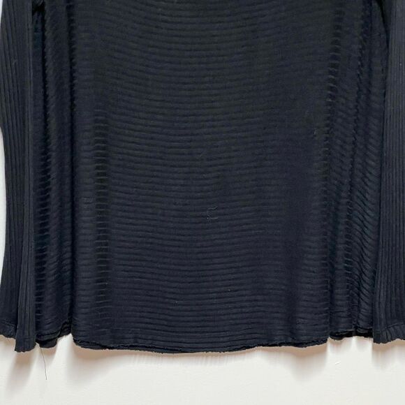 Free People We The Free Lover Rib Split Black Cut Out Back Long Sleeve Top Sz XS - Picture 6 of 7